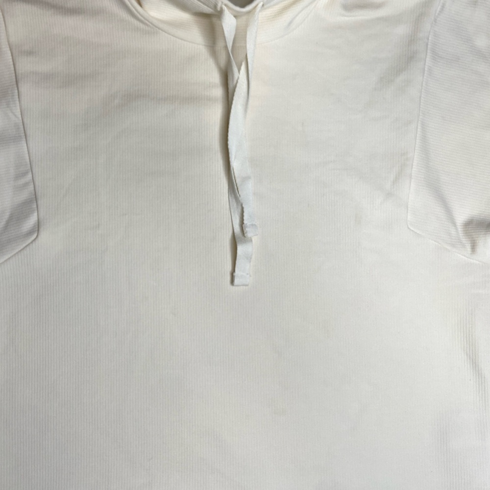 NWT Madewell MWL Ribbed Funnelneck Sweatshirt Medium Cream Relaxed Slouchy Boxy - Picture 6 of 9
